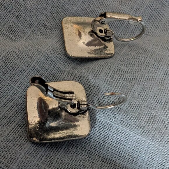 Cubic Zirconia Drop Earrings, Vintage - Picture 3 of 8